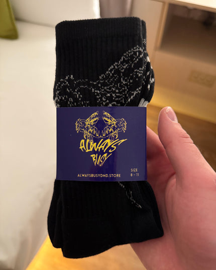 BLACK GRAFTER SOCKS ( UK 8 - 11 )  * 1 PAIR *