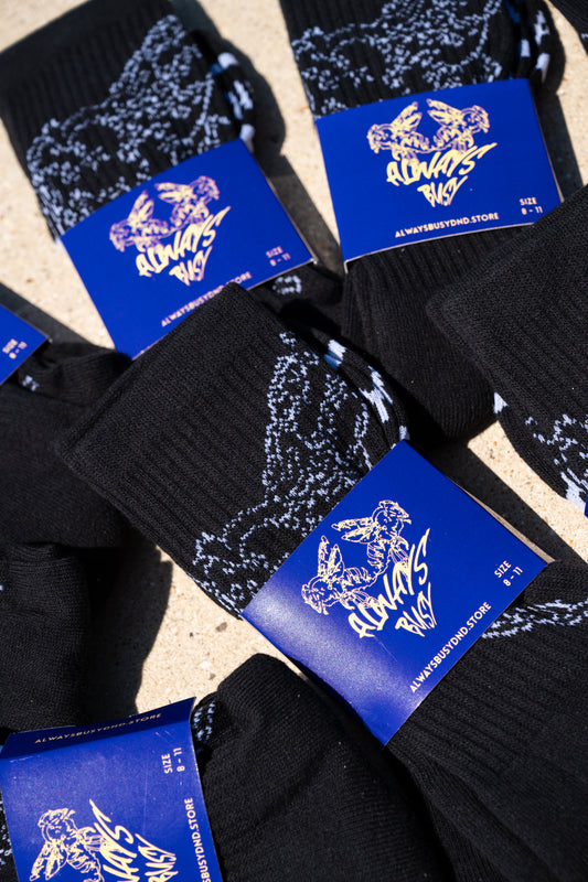 BLACK GRAFTER SOCKS * 3 PAIRS *   ( UK 8 - 11 )