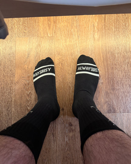 BLACK GRAFTER SOCKS ( UK 8 - 11 )  * 1 PAIR *