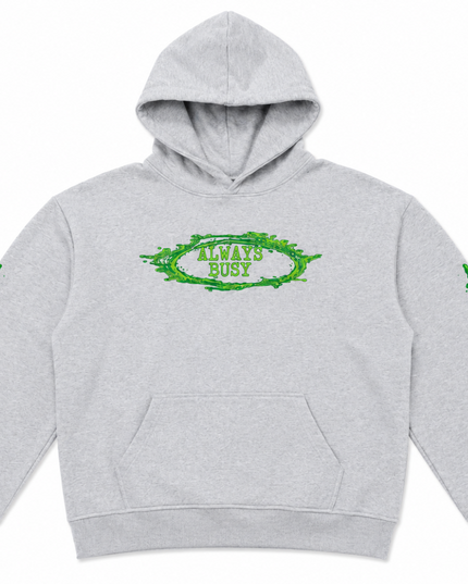 OVERSIZED GREY SPLATTER HOODIE