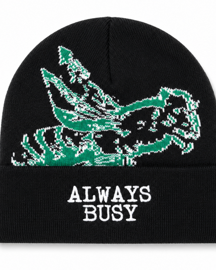 BLACK JACQUARD BEANIE