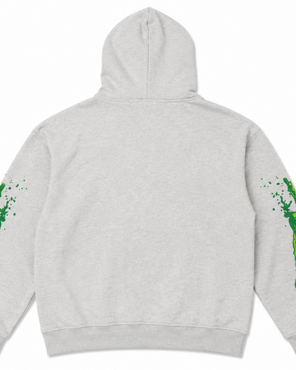 OVERSIZED GREY SPLATTER HOODIE