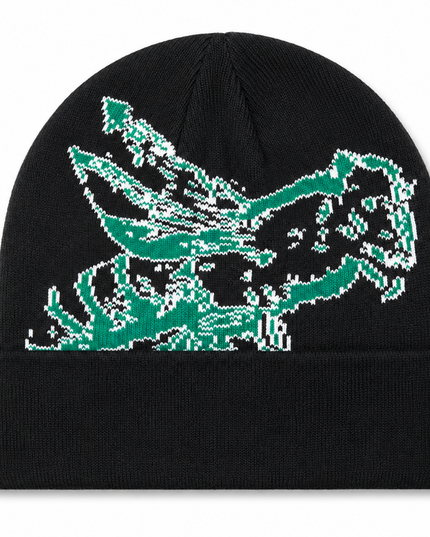 BLACK JACQUARD BEANIE