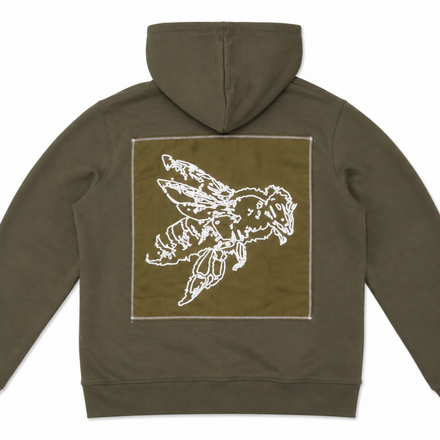 KHAKI ZIP UP HOODIE