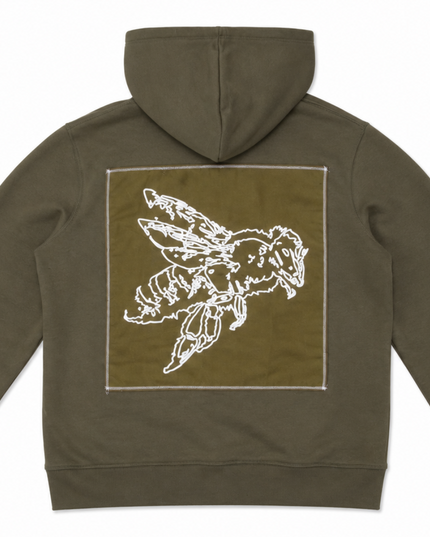 KHAKI ZIP UP HOODIE
