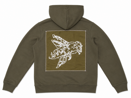 KHAKI ZIP UP HOODIE