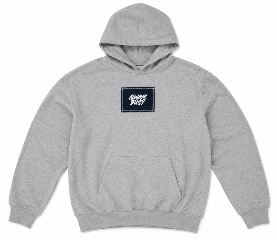 GREY OVERSIZED DENIM HOODIE