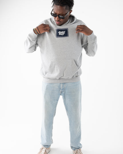 GREY OVERSIZED DENIM HOODIE