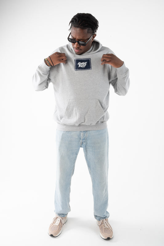 GREY OVERSIZED DENIM HOODIE