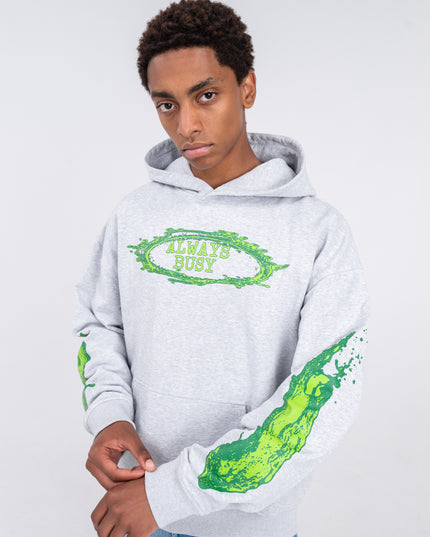 OVERSIZED GREY SPLATTER HOODIE
