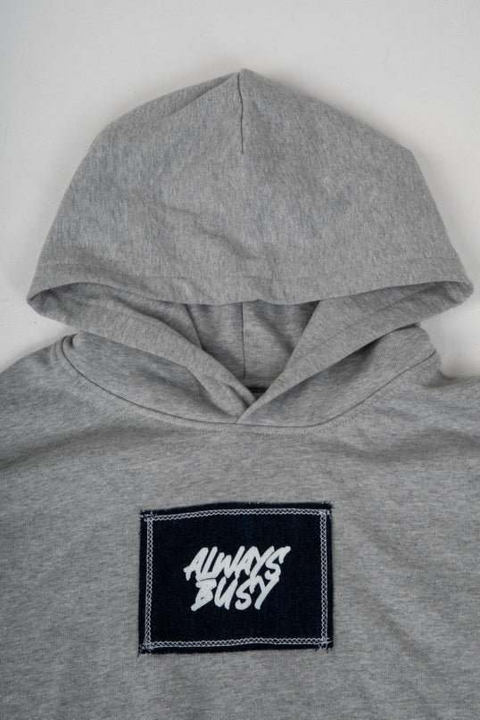 GREY OVERSIZED DENIM HOODIE