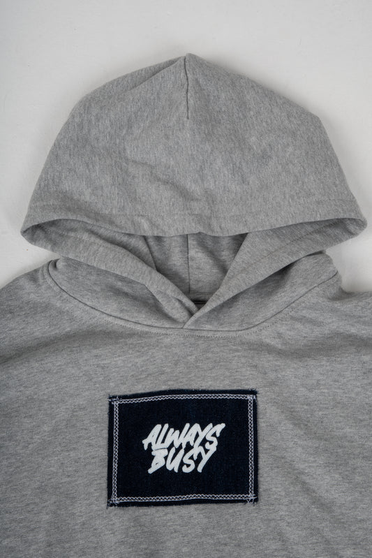 GREY OVERSIZED DENIM HOODIE