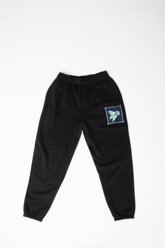 BLACK RELAXED DENIM TRACKSUIT