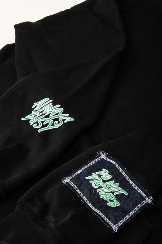 BLACK RELAXED DENIM TRACKSUIT