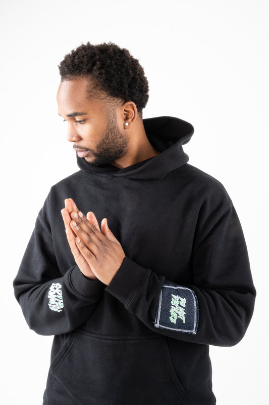 BLACK RELAXED DENIM TRACKSUIT
