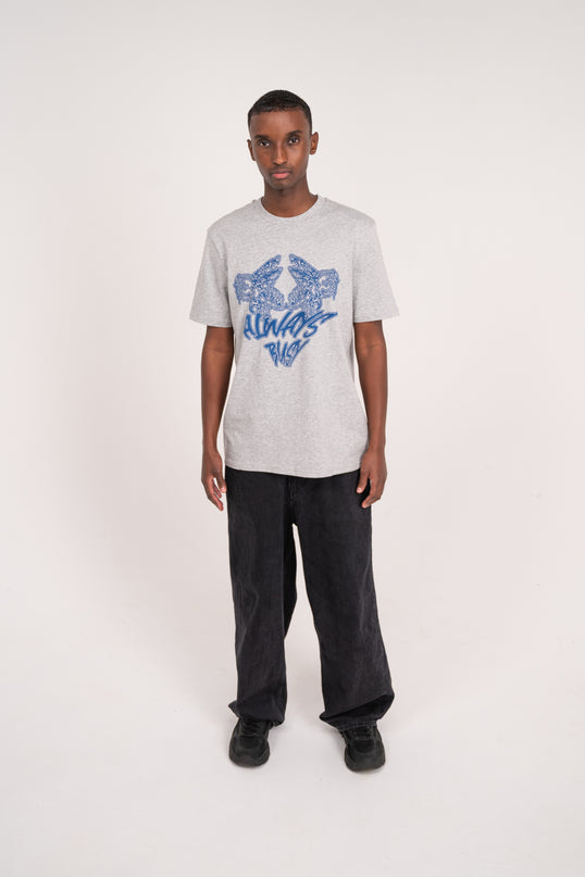 GREY & BLUE TEE