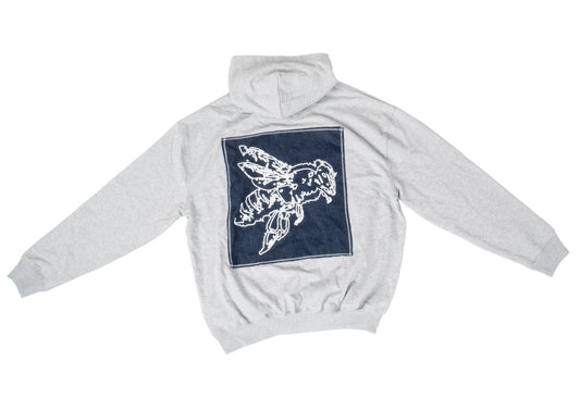 GREY OVERSIZED DENIM HOODIE