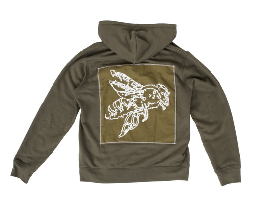 KHAKI ZIP UP HOODIE