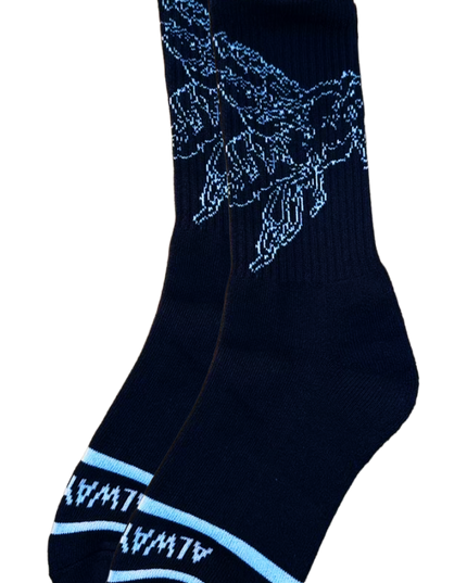 BLACK GRAFTER SOCKS ( UK 8 - 11 )  * 1 PAIR *