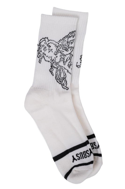 WHITE GRAFTER SOCKS ( 8 - 11 UK ). * 3 PAIRS *