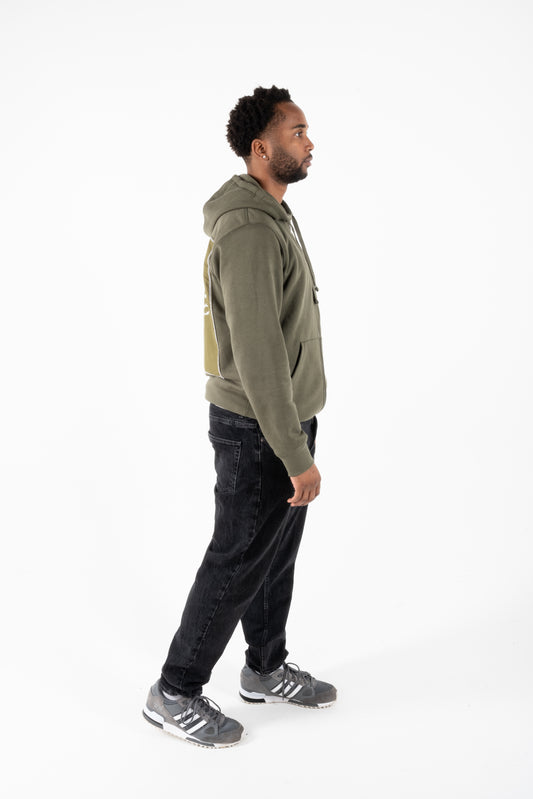 KHAKI ZIP UP HOODIE